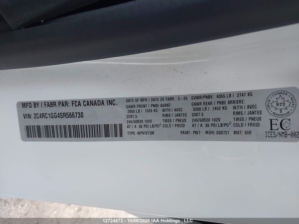 2025 CHRYSLER PACIFICA LIMITED — I9