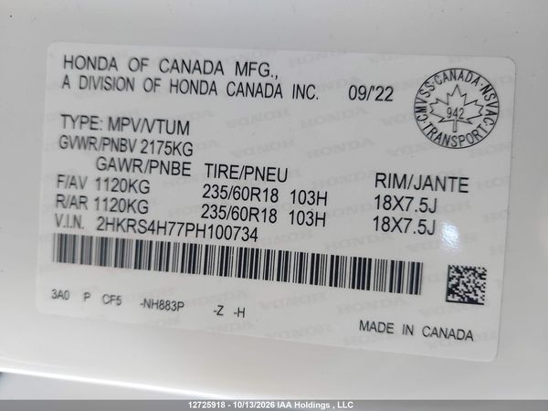 2023 HONDA CR-V EX-L — I9