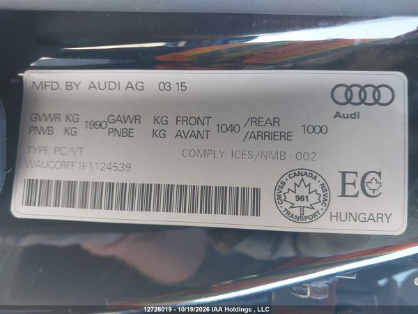 2015 AUDI A3 PREMIUM PLUS — I9