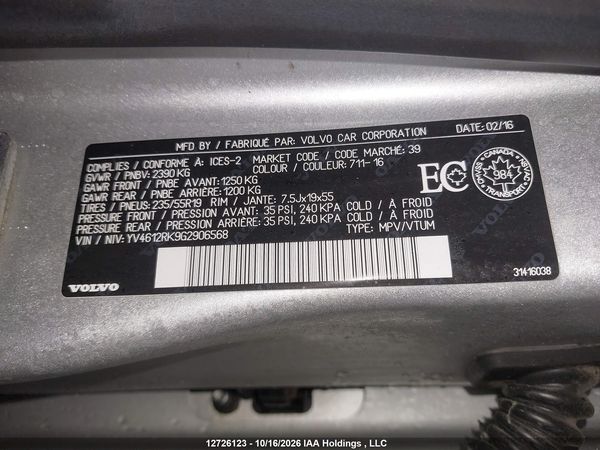 2016 VOLVO XC60 T5/PREMIER — I19
