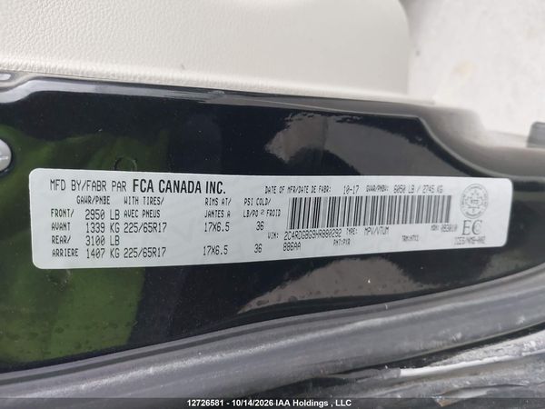 2017 DODGE GRAND CARAVAN SE — I9
