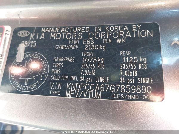 2016 KIA SPORTAGE EX/SX — I9