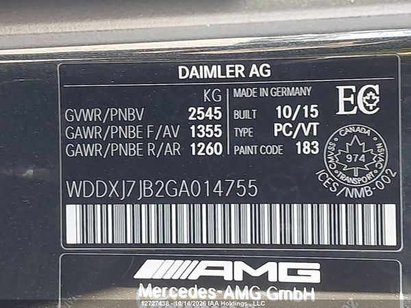 2016 MERCEDES-BENZ AMG S 63 4MATIC — I9