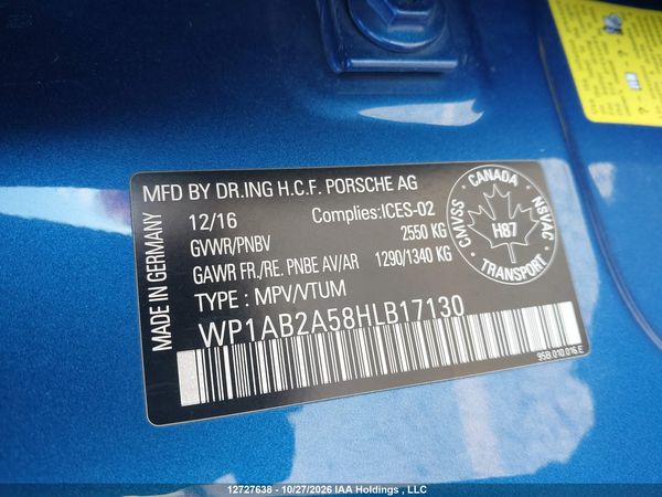 2017 PORSCHE MACAN S — I9