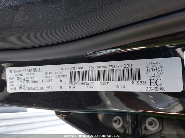 2020 RAM 1500 LIMITED — I9