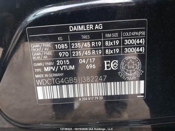 2018 MERCEDES-BENZ GLA 250 4MATIC — I9