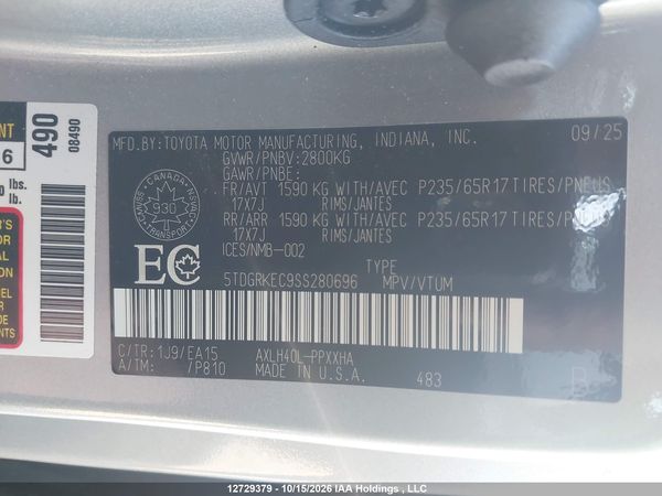 2025 TOYOTA SIENNA — I9