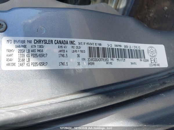 2013 DODGE GRAND CARAVAN SE/SXT — I9
