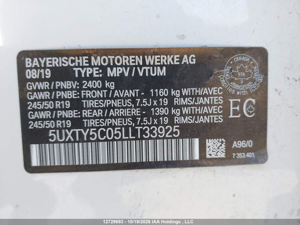 2020 BMW X3 XDRIVE30I — I19