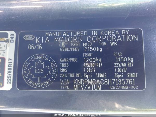 2017 KIA SPORTAGE LX — I9