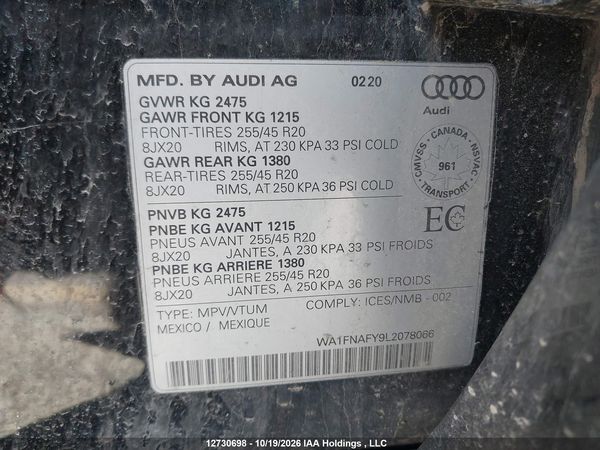 2020 AUDI Q5 45 TECHNIK — I9