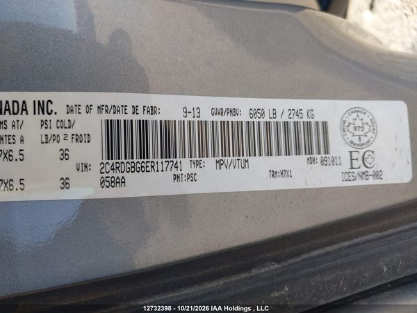 2014 DODGE GRAND CARAVAN SE/SXT — I9