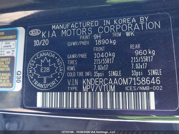 2021 KIA SELTOS EX/EX PREMIUM — I19
