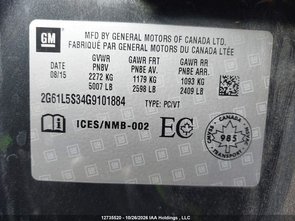 2016 CADILLAC XTS Standard — I9