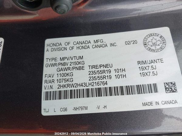 2020 HONDA CR-V SPORT