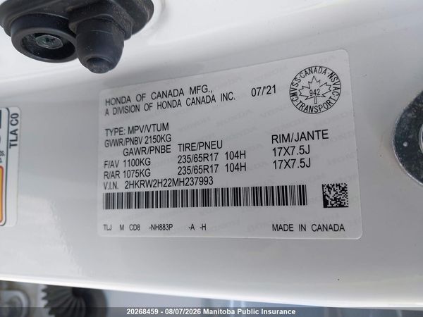 2021 HONDA CR-V LX