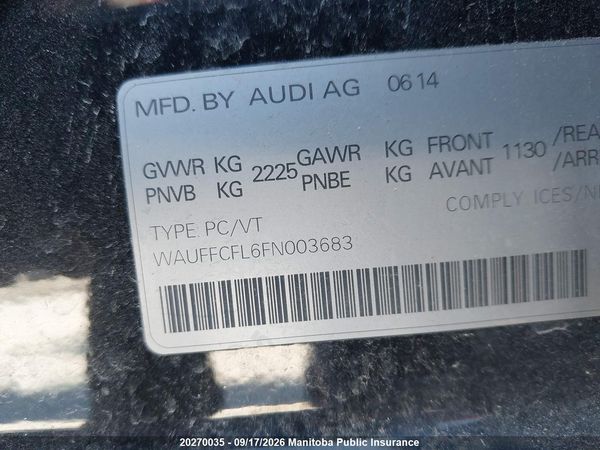 2015 AUDI A4 PROGRESSIV 2.0 TFSI QUATTRO quattro Premium Plus — I8