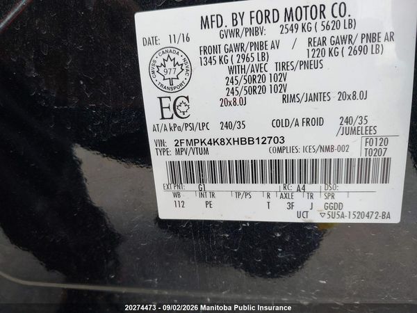 2017 FORD EDGE TITANIUM