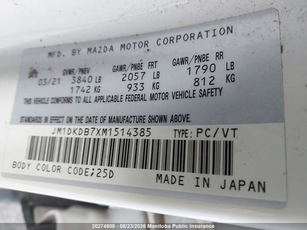 2021 MAZDA cx3 Sport