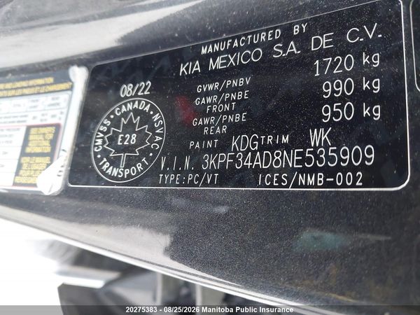 2022 KIA FORTE EX