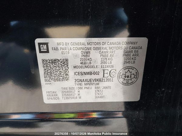2019 CHEVROLET EQUINOX LT — I9