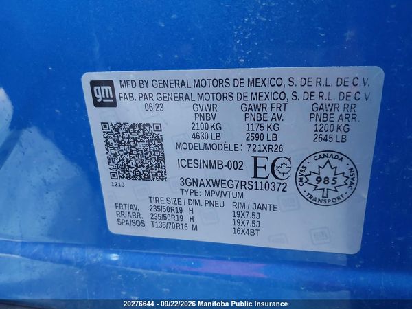 2024 CHEVROLET EQUINOX RS — I9