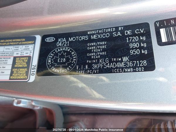 2021 KIA FORTE EX