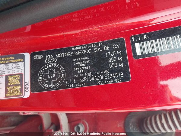 2020 KIA FORTE EX PREMIUM — I7