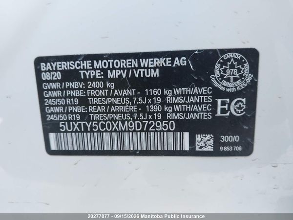 2021 BMW X3 30I xDrive30i