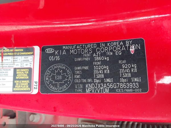 2016 KIA SOUL SX — I8