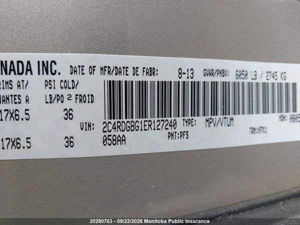 2014 DODGE GRAND CARAVAN SXT — I9