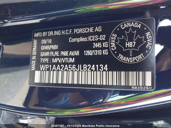 2018 PORSCHE MACAN — I9