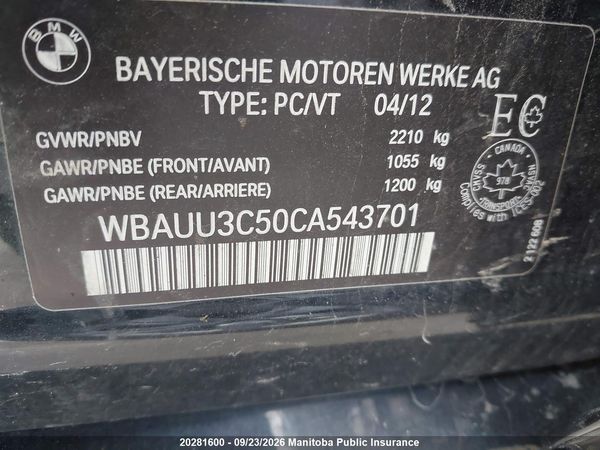2012 BMW 328I XDRIVE TOURING — I9
