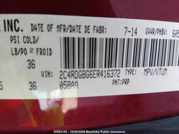 2014 DODGE GRAND CARAVAN CREW — I9