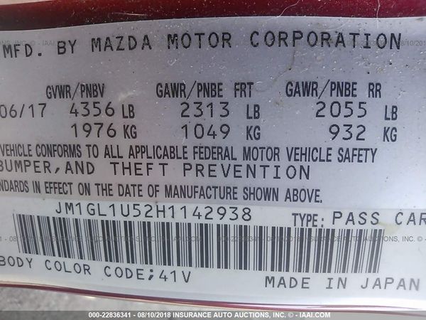 2017 MAZDA 6 SPORT