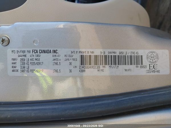 2019 DODGE GRAND CARAVAN SE — I9