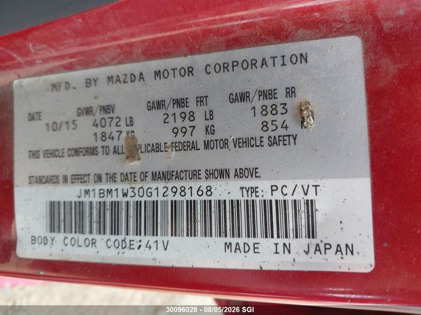 2016 MAZDA 3 TOURING
