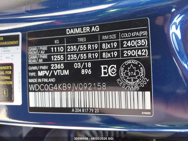 2018 MERCEDES-BENZ GLC 300 4MATIC
