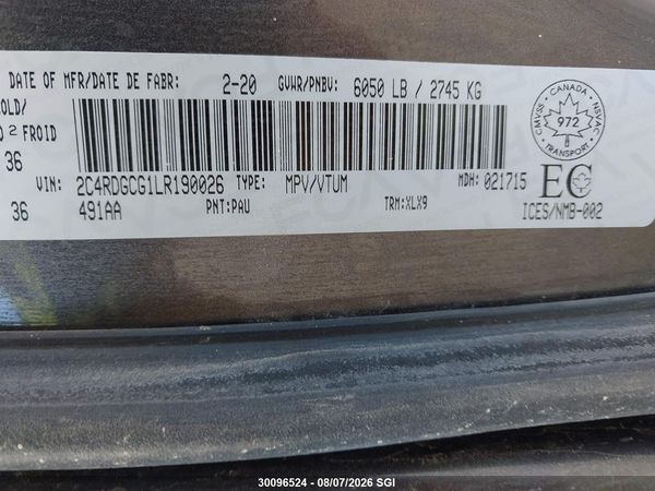 2020 DODGE GRAND CARAVAN SXT