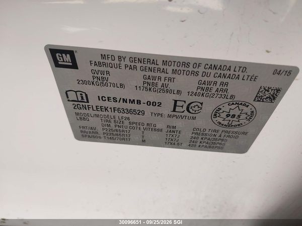 2015 CHEVROLET EQUINOX LS — I9