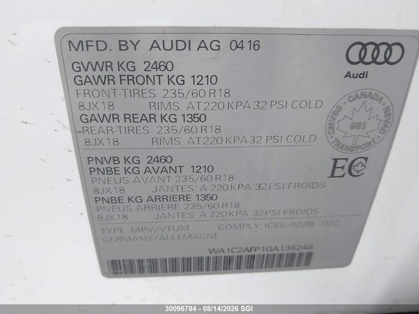 2016 AUDI Q5 PREMIUM