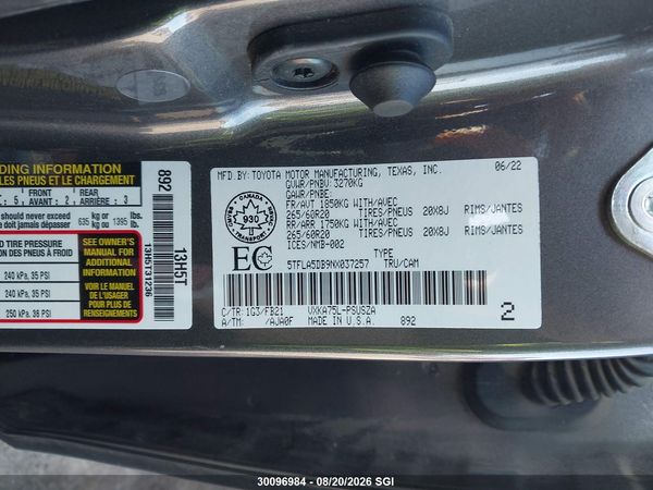 2022 TOYOTA TUNDRA CREWMAX SR/CREWMAX SR5