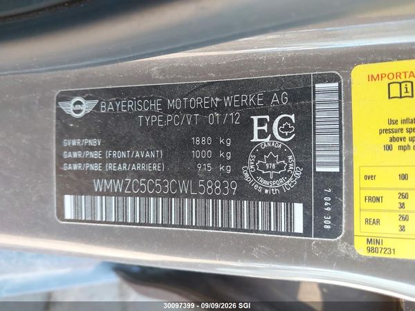 2012 MINI COOPER S COUNTRYMAN