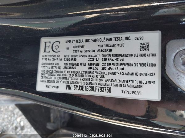 2020 TESLA MODEL 3