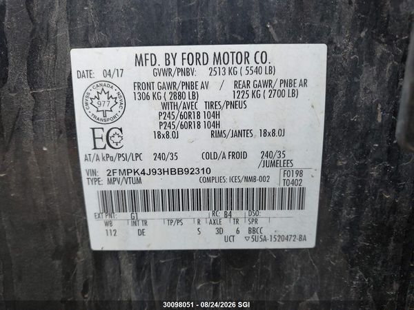 2017 FORD EDGE SEL — I9