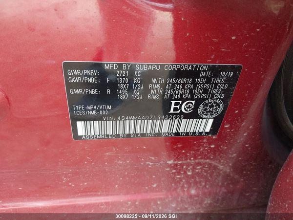 2020 SUBARU ASCENT Base+ES
