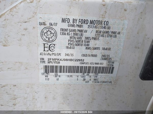 2017 FORD EDGE SEL