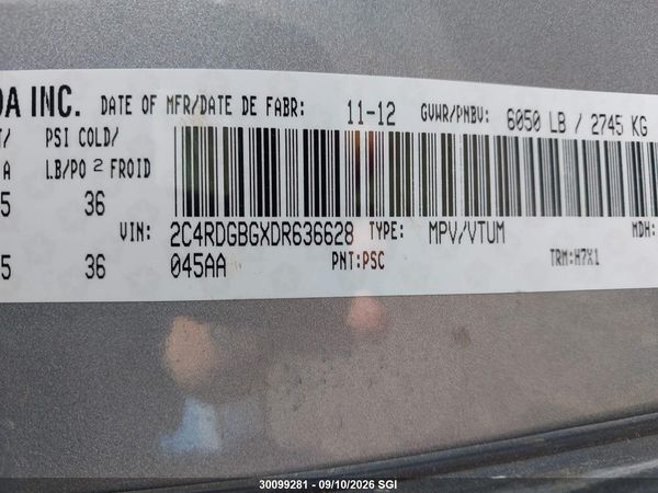 2013 DODGE GRAND CARAVAN SE