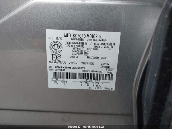2020 FORD EDGE TITANIUM — I9