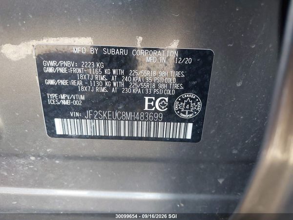 2021 SUBARU FORESTER LIMITED — I9